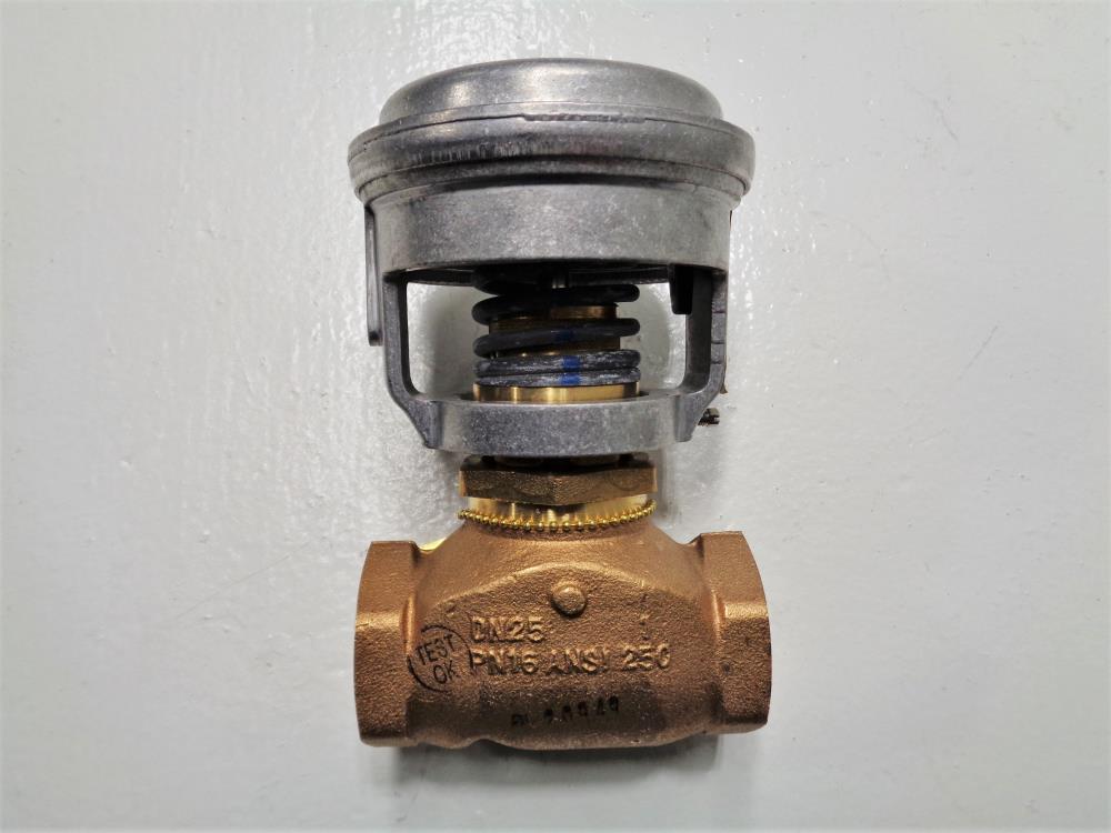 Johnson Controls 1" Bronze Control Valve VG7241NT+3008E0 w/ Actuator V-3000-8011